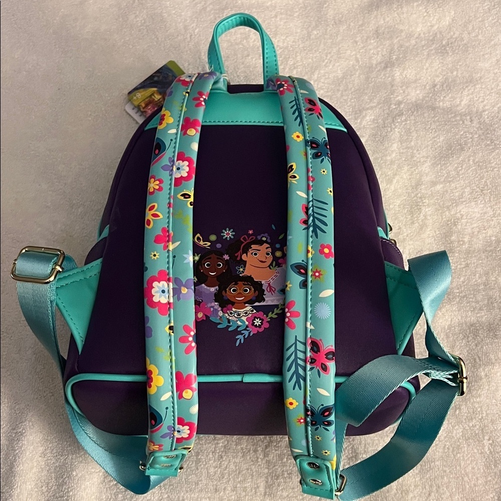 Disney Encanto Loungefly Purple Floral Mini Backpack - Picture 6 of 6